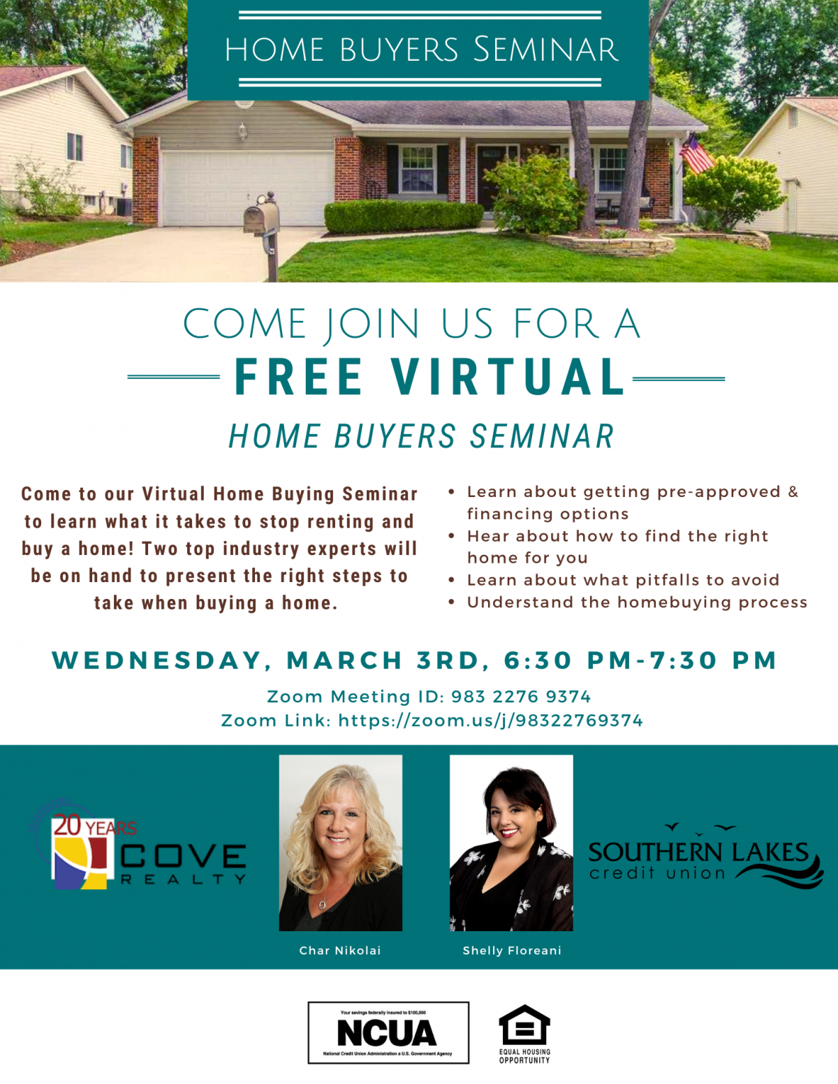 Virtual Home Buyers Seminar 3/3/2021 - Southern Lakes Credit Union